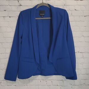 Trouve blue open front blazer